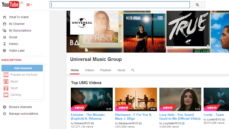Source: https://www.youtube.com/user/universalmusicgroup