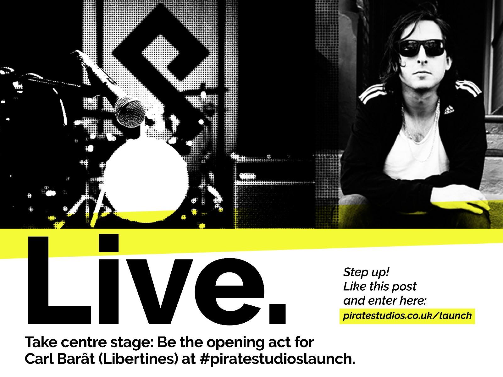 Support Carl Barat at London launch of Pirate Studios