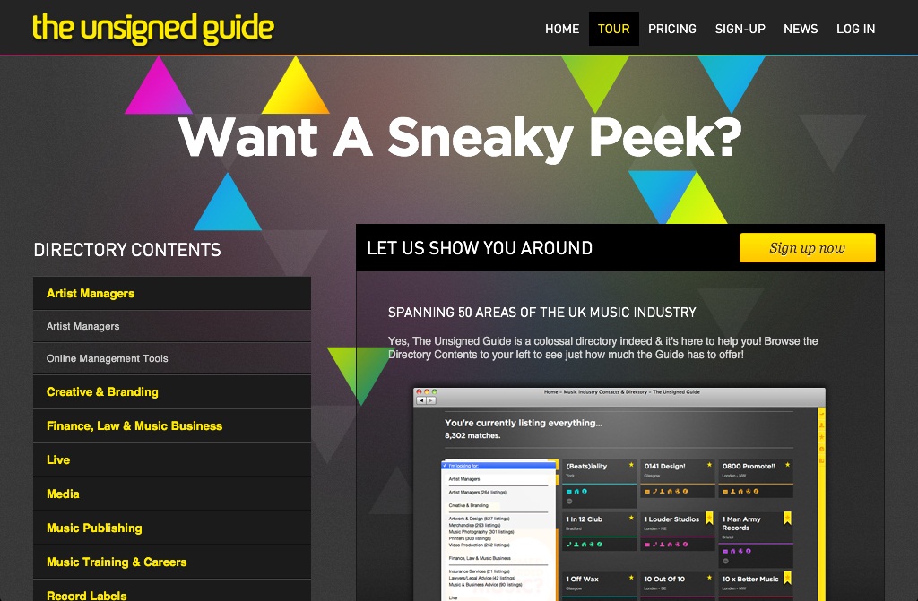 Look around The Unsigned Guide members area for free!